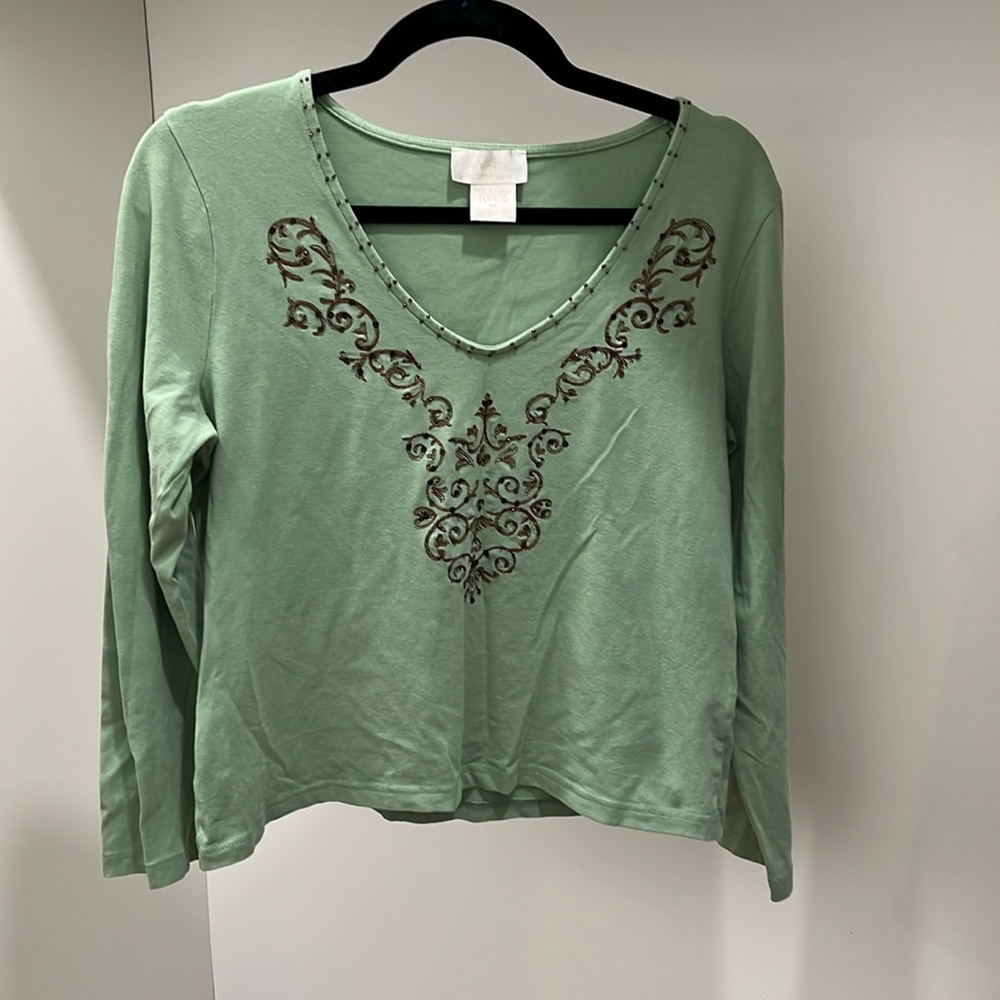 Embroidered and beaded Long sleeve tee